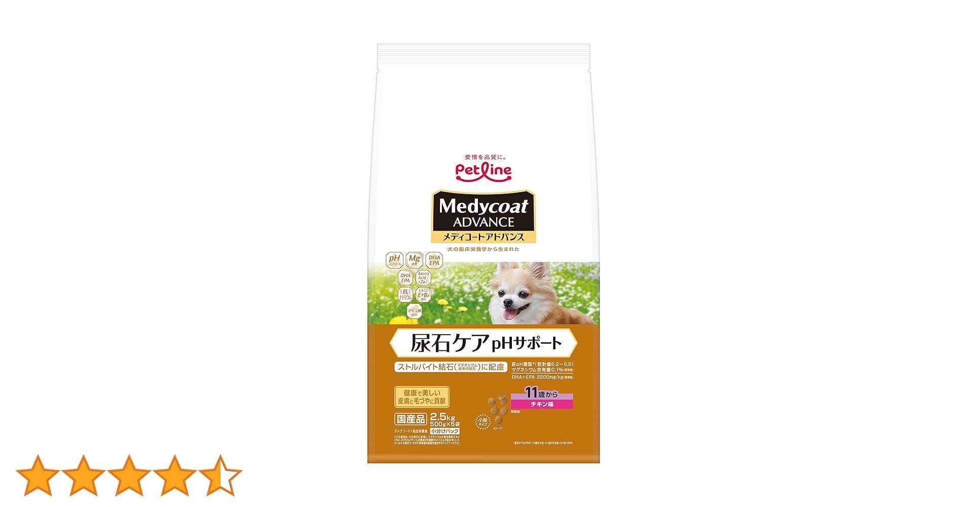 メディコート　アドバンス　尿石ケア　phサポート11才からチキン味　12kg ペットライン メディコートアドバンス 尿石ケアpHサポート 11歳